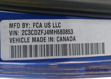 2021 Dodge Challenger R/T Scat Pack from USA, damaged, VIN 2C3CDZFJ4MH680853